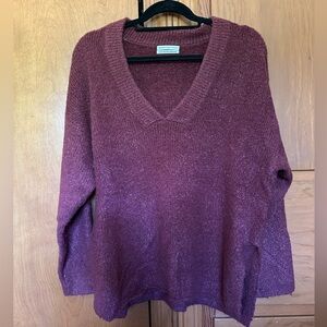 Urban Outfitters Dark Red V-Neck Sweater